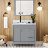 Jeffrey Alexander Theodora 36" Grey Single Sink Bathroom Vanity with White Carrara Marble Top - 8 in. Widespread Faucet Top product image 2