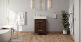 Jeffrey Alexander Katara 24" Dark Walnut Single Sink Bathroom Vanity with White Resin Top - 8 in. Widespread Faucet Top product image 5
