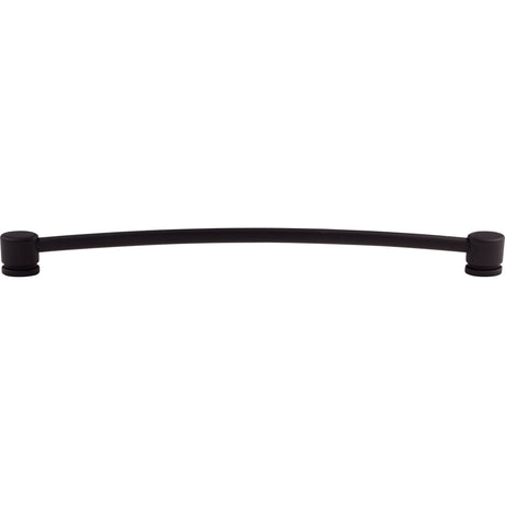 Top Knobs TK66BLK Oval Thin 12" Center to Center Bar Pull Flat Black
