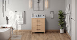 Jeffrey Alexander Katara 30" Natural Oak Single Sink Bathroom Vanity with White Carrara Marble Top - 8 in. Widespread Faucet Top product image 6