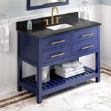 Jeffrey Alexander Wavecrest 48" Hale Blue Single Sink Bathroom Vanity with Black Granite Top - 8 in. Widespread Faucet Top product image 2