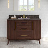 Jeffrey Alexander Dashwood Dark Walnut Single Sink Bathroom Vanity with Grey Marble Top - 8 in. Widespread Faucet Top - VKITDAS48DWMGR
