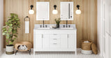 Jeffrey Alexander Theodora 60" White Double Sink Bathroom Vanity with White Carrara Marble Top - 8 in. Widespread Faucet Top product image 7