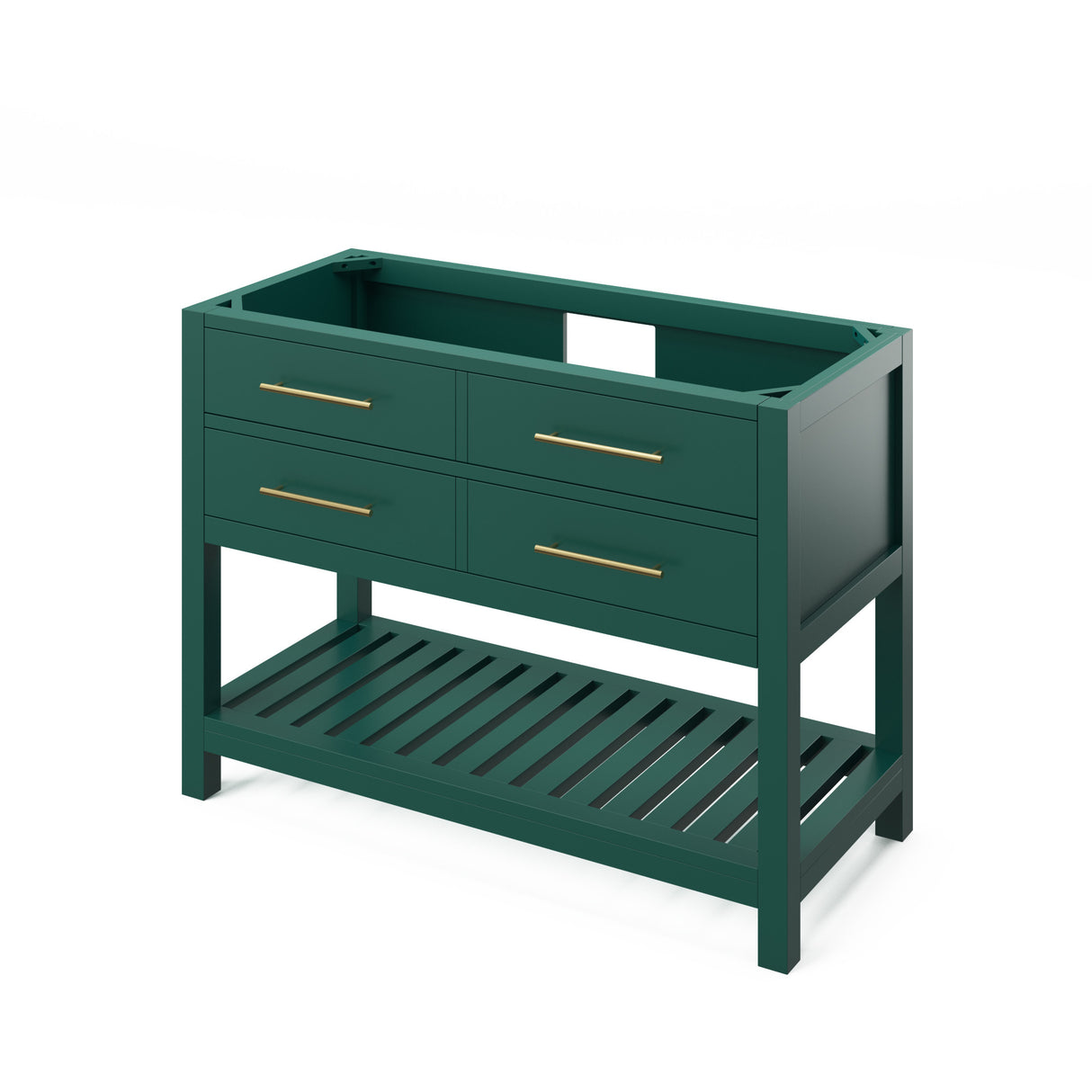 Jeffrey Alexander Wavecrest 48" Green Single Sink Bathroom Vanity with White Carrara Marble Top - 8 in. Widespread Faucet Top product image 3