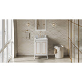 Jeffrey Alexander Percival 24" White Single Sink Bathroom Vanity with White Carrara Marble Top - 8 in. Widespread Faucet Top