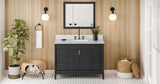 Jeffrey Alexander Theodora 48" Black Single Sink Bathroom Vanity with White Carrara Marble Top - 8 in. Widespread Faucet Top product image 7