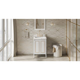 Jeffrey Alexander Percival 24" White Single Sink Bathroom Vanity with Calacatta Vienna Quartz Top - 8 in. Widespread Faucet Top