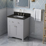 Jeffrey Alexander Chatham 30" Grey Single Sink Bathroom Vanity with Black Granite Top - 8 in. Widespread Faucet Top product image 2