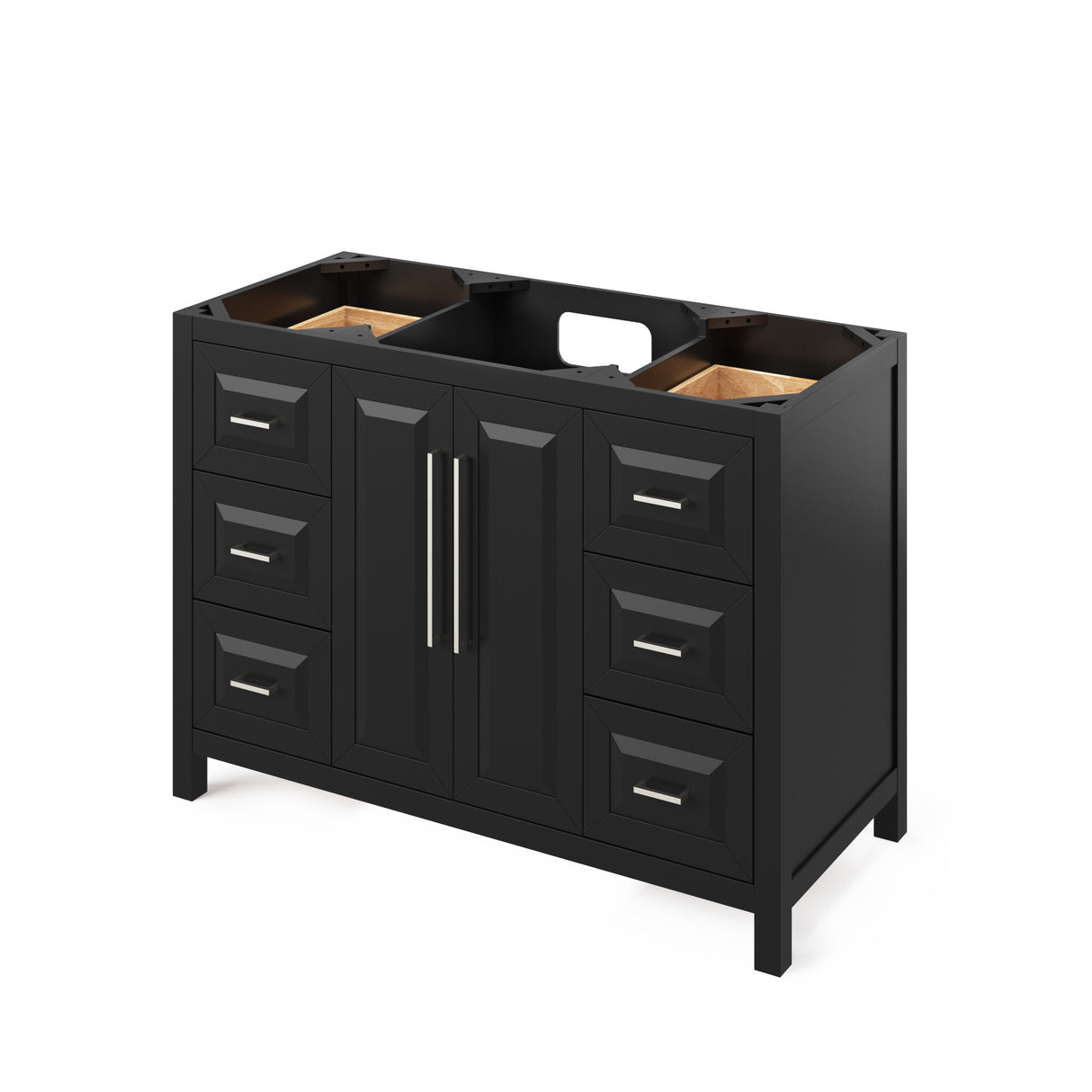Jeffrey Alexander Cade 48" Black Single Sink Bathroom Vanity with Black Granite Top - 8 in. Widespread Faucet Top product image 3