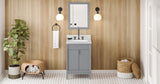 Jeffrey Alexander Theodora 24" Grey Single Sink Bathroom Vanity with White Carrara Marble Top - 8 in. Widespread Faucet Top product image 7