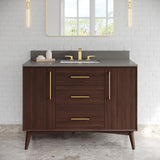 Jeffrey Alexander Dashwood Dark Walnut Single Sink Bathroom Vanity with Grey Quartz Top - 8 in. Widespread Faucet Top - VKITDAS48DWGQR