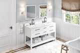 Jeffrey Alexander Wavecrest 60" White Double Sink Bathroom Vanity with Calacatta Vienna Quartz Top - 8 in. Widespread Faucet Top product image 7