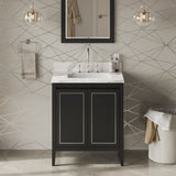 Jeffrey Alexander Percival 30" Black Single Sink Bathroom Vanity with Calacatta Vienna Quartz Top - 8 in. Widespread Faucet Top product image 2