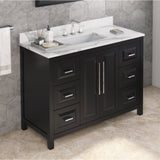 Jeffrey Alexander Cade 48" Black Single Sink Bathroom Vanity with Calacatta Vienna Quartz Top - 8 in. Widespread Faucet Top product image 2