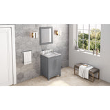 Jeffrey Alexander Cade 24" Grey Single Sink Bathroom Vanity with Calacatta Vienna Quartz Top - 8 in. Widespread Faucet Top