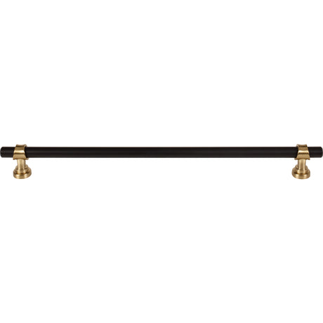 Top Knobs M2764 Bit 12" Center to Center Bar Pull Flat Black and Honey Bronze