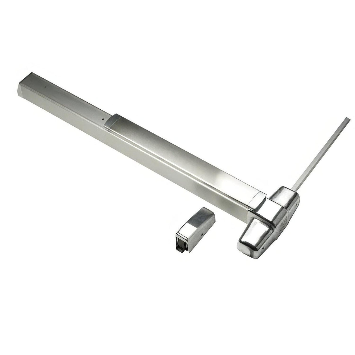 Von Duprin 9827EOF26D3LBR 3ft. Fire Rated Surface Mounted Vertical Rod Exit Device Less Bottom Rod Satin Chrome
