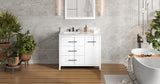 Jeffrey Alexander Katara 42" White Single Sink Bathroom Vanity with Calacatta Vienna Quartz Top - 8 in. Widespread Faucet Top product image 7