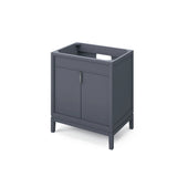 Jeffrey Alexander Theodora 30" Blue Steel Single Sink Bathroom Vanity with White Carrara Marble Top - 8 in. Widespread Faucet Top product image 3
