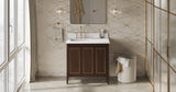 Jeffrey Alexander Percival 36" Dark Walnut Single Sink Bathroom Vanity with White Quartz Top - 8 in. Widespread Faucet Top product image 6