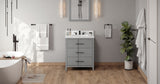 Jeffrey Alexander Katara 30" Grey Single Sink Bathroom Vanity with White Quartz Top - 8 in. Widespread Faucet Top - VKITKAT30GRWQR product image 6