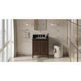 Jeffrey Alexander Percival 30" Dark Walnut Single Sink Bathroom Vanity with Black Granite Top - 8 in. Widespread Faucet Top