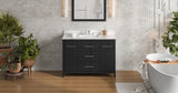 Jeffrey Alexander Katara 48" Black Single Sink Bathroom Vanity with Calacatta Vienna Quartz Top - 8 in. Widespread Faucet Top product image 7