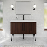 Jeffrey Alexander Tempest 48" Dark Walnut Single Sink Bathroom Vanity with White Resin Top - Single-Hole Faucet Top - VKTEM48DWPRE product image 2