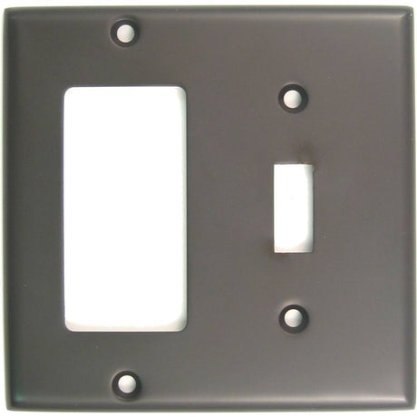 Rusticware Builders Hardware switch plate in polished brass, additional view