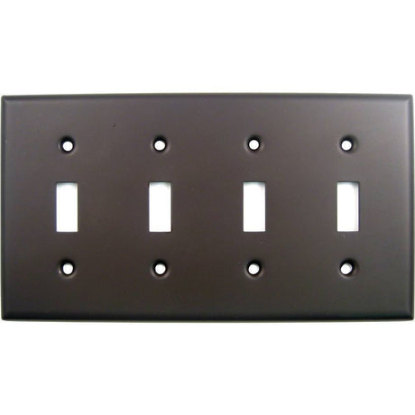Rusticware Builders Hardware switch plate in polished brass, additional view