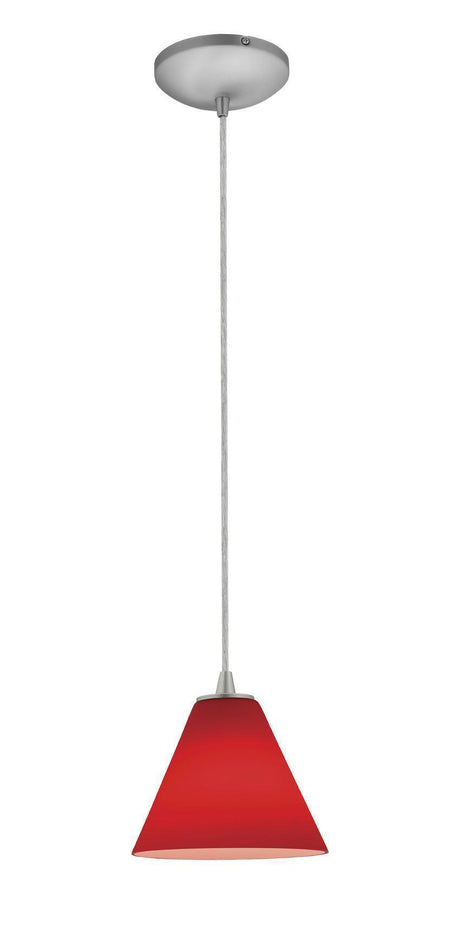 Access Lighting SydneyÂ glass pendant light in satin stainless, additional view