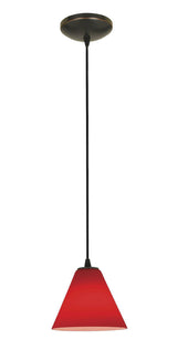Access Lighting 28004-1C-ORB/RED oil rubbed bronze / red glass pendant light