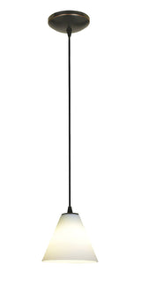 Access Lighting 28004-1C-ORB/WHT oil rubbed bronze / white glass pendant light