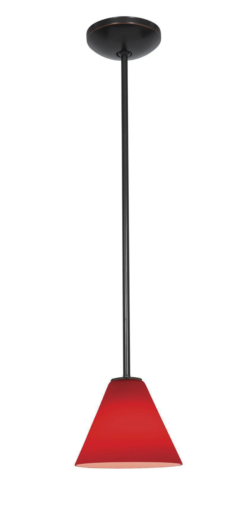 Access Lighting 28004-1R-ORB/RED oil rubbed bronze / red glass pendant light