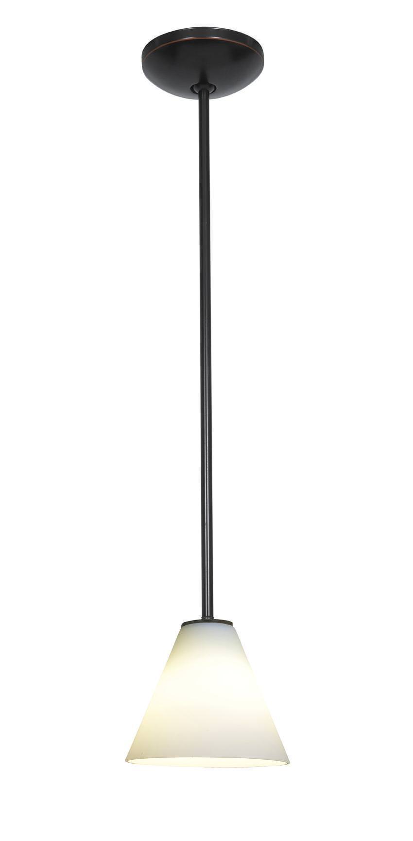 Access Lighting 28004-1R-ORB/WHT oil rubbed bronze / white glass pendant light