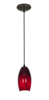 Access Lighting 28011-1C-ORB/RUSKY oil rubbed bronze / ruby sky glass pendant light