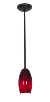 Access Lighting 28011-1R-ORB/RUSKY oil rubbed bronze / ruby sky glass pendant light