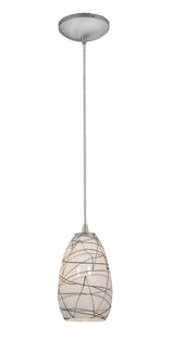 Access Lighting SydneyÂ glass pendant light in satin stainless, additional view