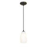 Access Lighting 28012-1C-BS/WHST brushed steel / white stone glass pendant light
