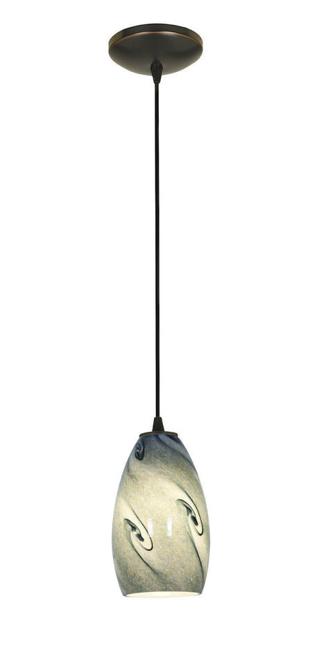 Access Lighting SydneyÂ glass pendant light in satin stainless, additional view