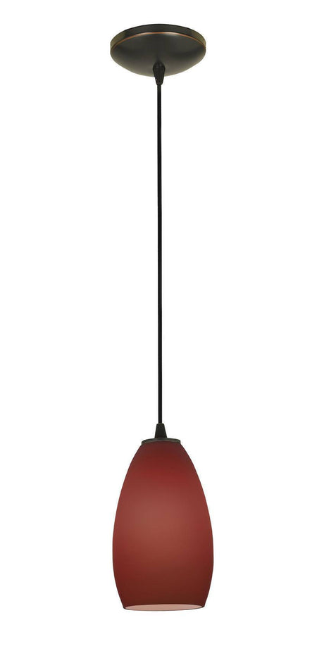 Access Lighting 28012-1C-ORB/PLM oil rubbed bronze / plum glass pendant light