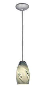 Access Lighting 28012-1R-BS/BLUSKY brushed steel / blue sky glass pendant light
