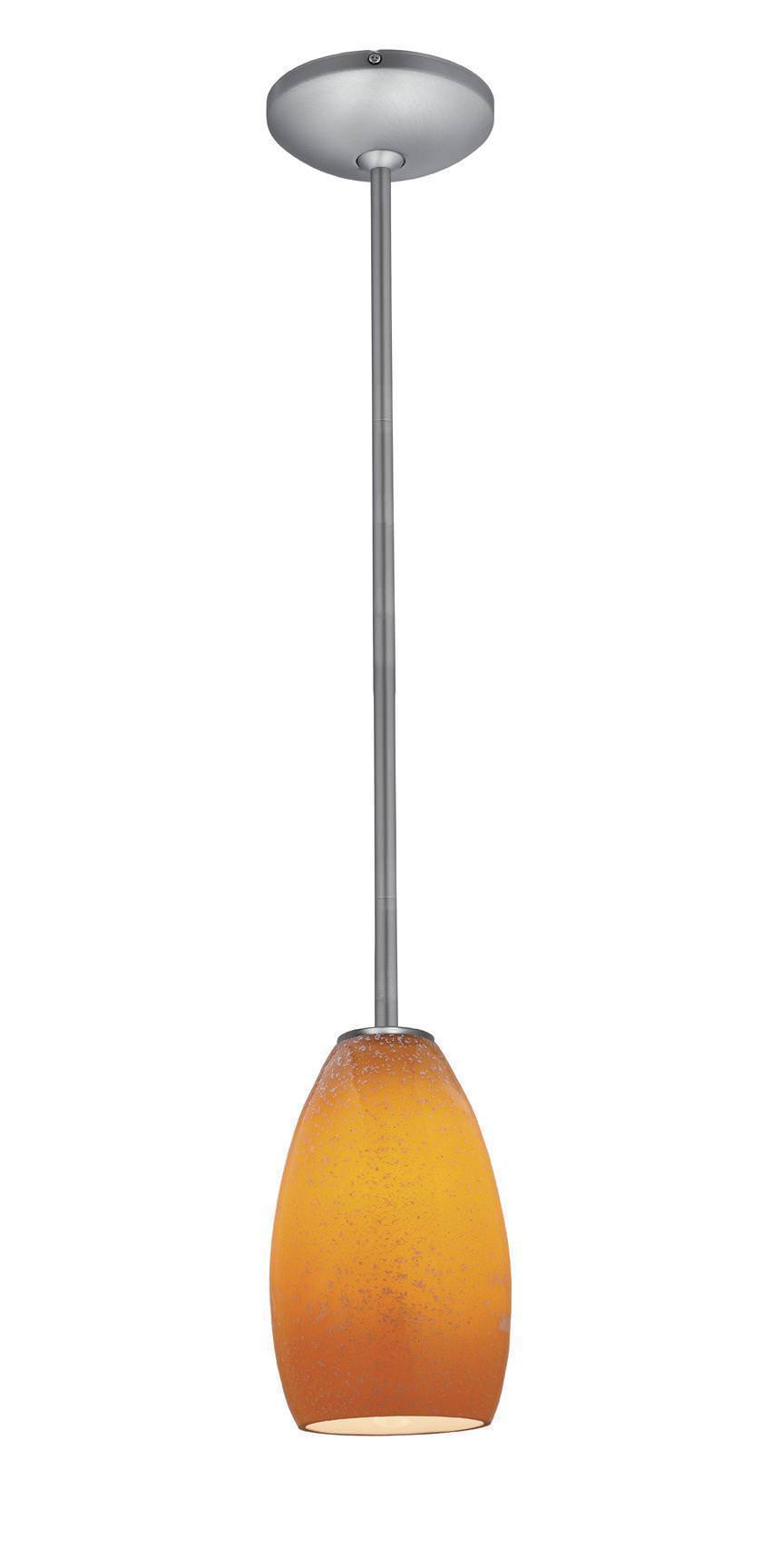 Access Lighting 28012-1R-BS/MYA brushed steel / maya glass pendant light