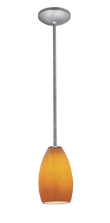 Access Lighting 28012-1R-BS/MYA brushed steel / maya glass pendant light