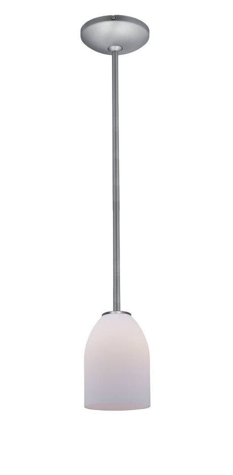 Access Lighting 28012-1R-BS/OPL brushed steel / opal glass pendant light
