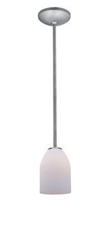Access Lighting 28012-1R-BS/OPL brushed steel / opal glass pendant light