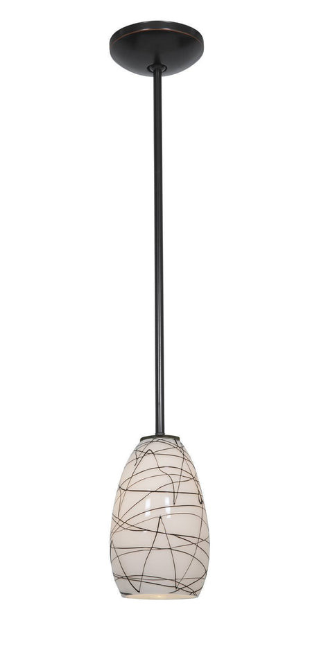 Access Lighting JanineÂ glass pendant light in satin stainless, additional view