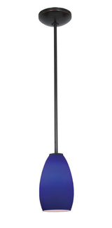 Access Lighting 28012-1R-ORB/COB oil rubbed bronze / cobalt blue glass pendant light