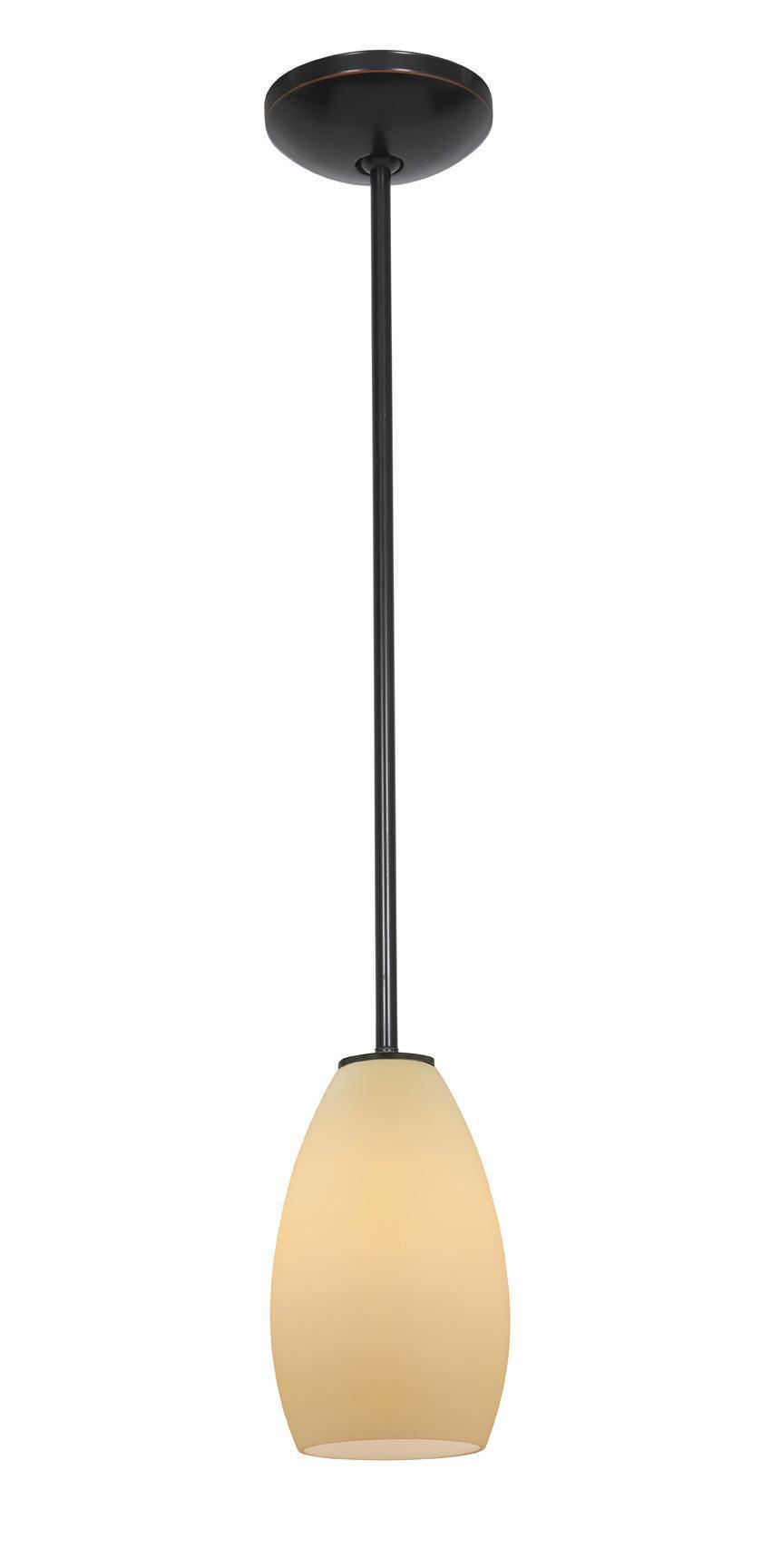 Access Lighting 28012-1R-ORB/CRM oil rubbed bronze / creme glass pendant light