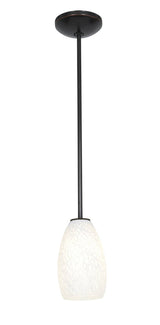 Access Lighting 28012-1R-ORB/WHST oil rubbed bronze / white stone glass pendant light